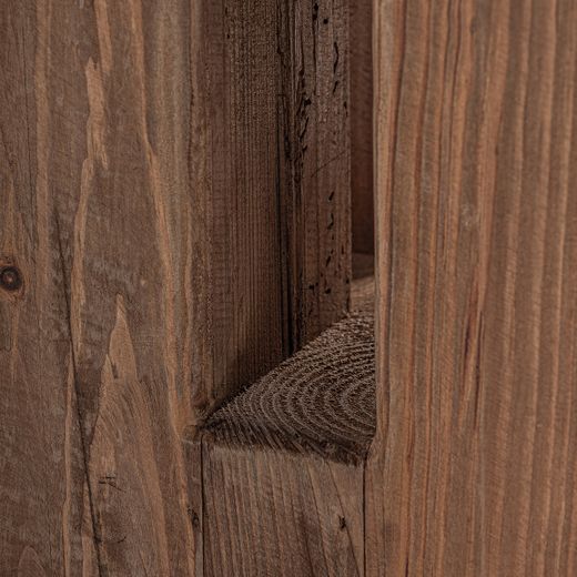 Taburete de madera de pino reciclado en marrón, 30 x 30 x 42 cm | Celis