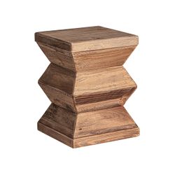 Taburete de madera de pino reciclado en marrón, 31 x 31 x 42 cm | Breive