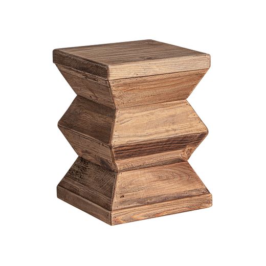 Taburete de madera de pino reciclado en marrón, 31 x 31 x 42 cm | Breive
