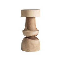 Taburete de madera de suar en marrón, 30 x 30 x 61 cm | Kalandi