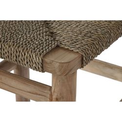 Teakhout en rotan kruk in naturel, 37 x 45 x 77 cm | Natuurlijke zitplaats