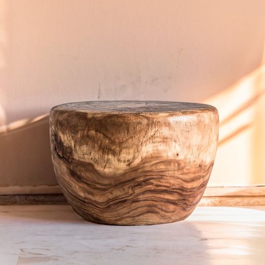 Chitsa Tropical Wood Stool, Ø50x48cm