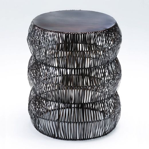 Bronze Metal Stool, Ø43x50cm