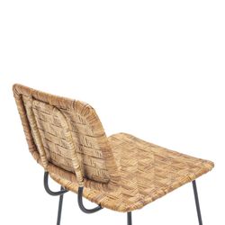 Svart metall och flätad pall, 41x55x98 cm