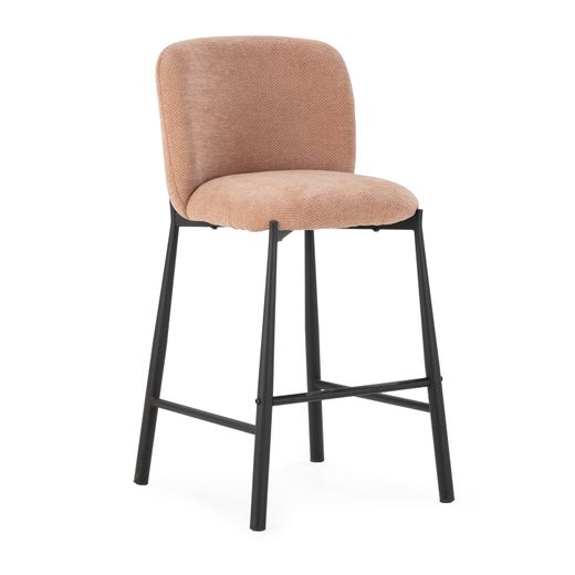 Taburete de tejido y metal en coral, 49,5 x 55 x 95,5 cm | Ginny