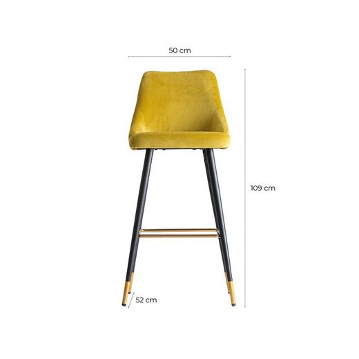 Gele Carpi fluwelen kruk, 50x56x110cm