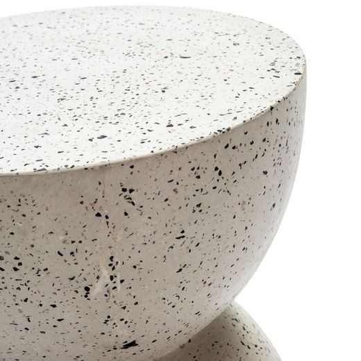 White terrazzo stool, 40x40x46 cm