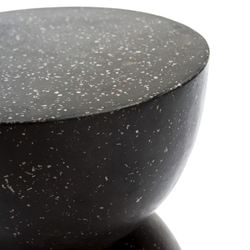 Black terrazzo stool, 40x40x46 cm