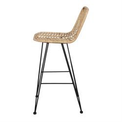 Medium naturlig rotting och stålpall, 41 x 49 x 94 cm | Medea