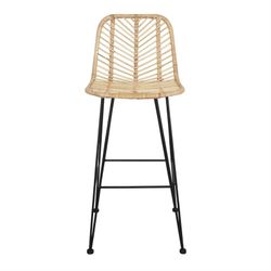 Medium naturlig rotting och stålpall, 41 x 49 x 94 cm | Medea