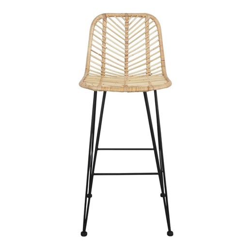 Medium naturlig rotting och stålpall, 41 x 49 x 94 cm | Medea