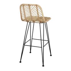 Medium naturlig rotting och stålpall, 41 x 49 x 94 cm | Medea