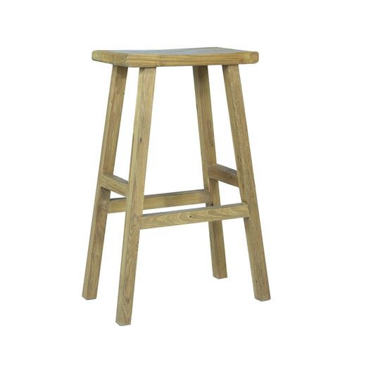 Taburete para exterior de madera de teca reciclada en natural, 53 x 31 x 80 cm | Pyu