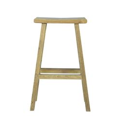 Outdoor stool made of recycled teak wood in natural, 53 x 31 x 80 cm | Pyu