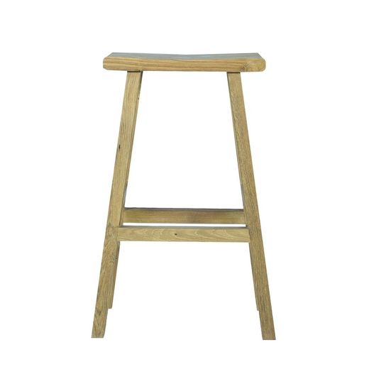 Outdoor stool made of recycled teak wood in natural, 53 x 31 x 80 cm | Pyu