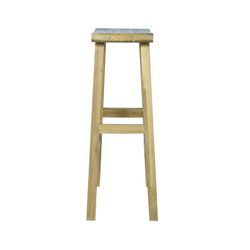 Outdoor stool made of recycled teak wood in natural, 53 x 31 x 80 cm | Pyu