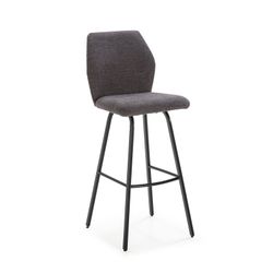 Sgabello POL Tessuto e Metallo Grigio Scuro/Nero, 42x53x107/75 cm