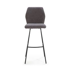 Sgabello POL Tessuto e Metallo Grigio Scuro/Nero, 42x53x107/75 cm