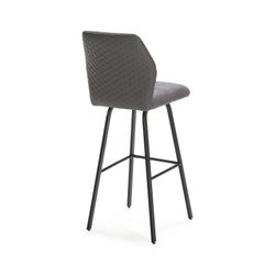 Sgabello POL Tessuto e Metallo Grigio Scuro/Nero, 42x53x107/75 cm