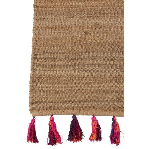 Alfombra de Yute Natural 300x200 cm con Borlas