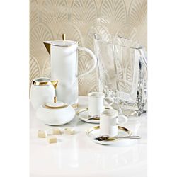 Domo Gold Porcelain Coffee Cup & Saucer, Ø13x7.5 cm