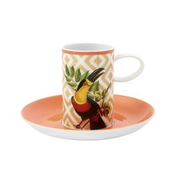 Taza café c/platillo porcelana Olhar O Brasil, Ø13x7,5 cm