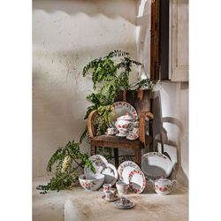 Taza de café con platillo de porcelana en multicolor, Ø 11,7 x 4,9 cm | Vila Verde III