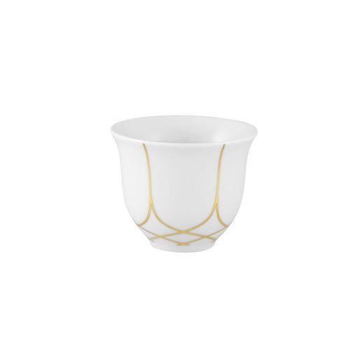Tasse en porcelaine Café Selection blanc et or, 6 x 6 x 5,1 cm | terrasse