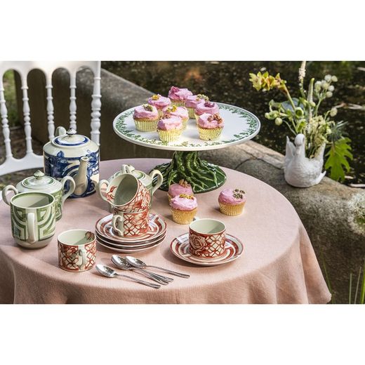 Antique Blue and White Porcelain Coffee Cup and Saucer, 11.6 x 11.6 x 5.44 cm | The Meaning