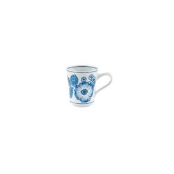 Tazza da caffè e piattino in porcellana bianca e blu, 13,2 x 13,2 x 7,1 cm | Coralina Blue