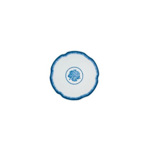 Tazza da caffè e piattino in porcellana bianca e blu, 13,2 x 13,2 x 7,1 cm | Coralina Blue