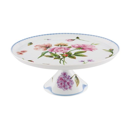 Prato de porcelana multicolorido para bolo, 28,2 x 28,2 x 11,6 cm | Bridgerton