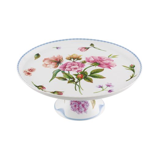 Prato de porcelana multicolorido para bolo, 28,2 x 28,2 x 11,6 cm | Bridgerton