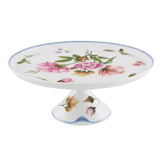 Prato de porcelana multicolorido para bolo, 28,2 x 28,2 x 11,6 cm | Bridgerton