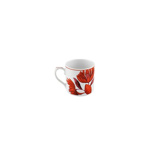 Service à café en porcelaine multicolore (tasse et soucoupe), 11,6 x 11,6 x 5,4 cm | Lotus