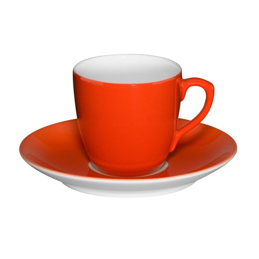 Tasse et soucoupe à café en porcelaine rouge, 11,5 x 11,5 x 5,5 cm | Couleurs