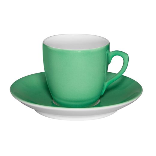 Set composto da tazza e piattino in porcellana verde, 11,5 x 11,5 x 5,5 cm | Colors
