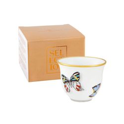 Porcelæn kaffekop i flerfarvet, Ø 6 x 5,1 cm | sommerfugleparade