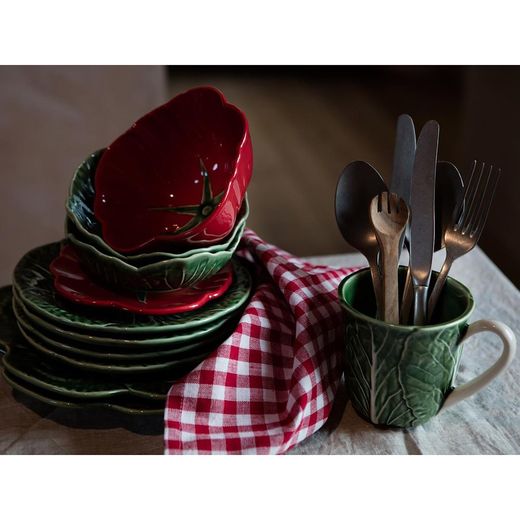 Tasse en faïence verte, 14 x 12 x 10,5 cm | Chou