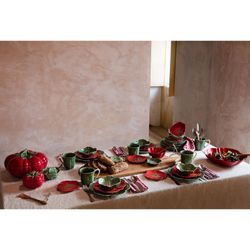 Tasse en faïence verte, 14 x 12 x 10,5 cm | Chou