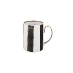 Mug en porcelaine blanc, noir et doré, 10,7 x 7,5 x 10,8 cm | Soleil et ombre