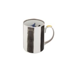 Mug en porcelaine blanc, noir et doré, 10,7 x 7,5 x 10,8 cm | Soleil et ombre