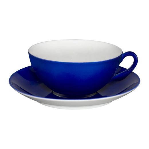 Tazza e piattino in porcellana blu, 13,9 x 13,9 x 4,8 cm | Colori