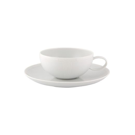 Tasse et soucoupe en porcelaine blanche, 16,9 x 16,9 x 5 cm | Eternal