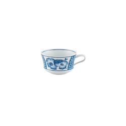 Tazza e piattino in porcellana bianca e blu, 16 x 16 x 6,3 cm | Coralina Blue