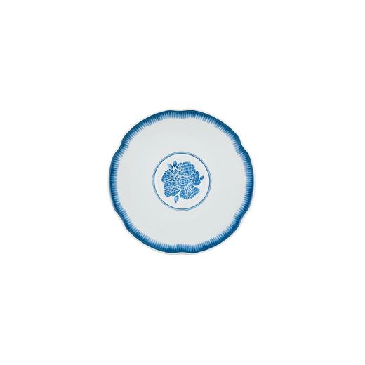 Tazza e piattino in porcellana bianca e blu, 16 x 16 x 6,3 cm | Coralina Blue