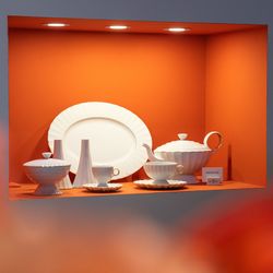 Tasse à thé en porcelaine avec soucoupe blanc et or, 16,5 x 16,5 x 6,9 cm | 200 ans