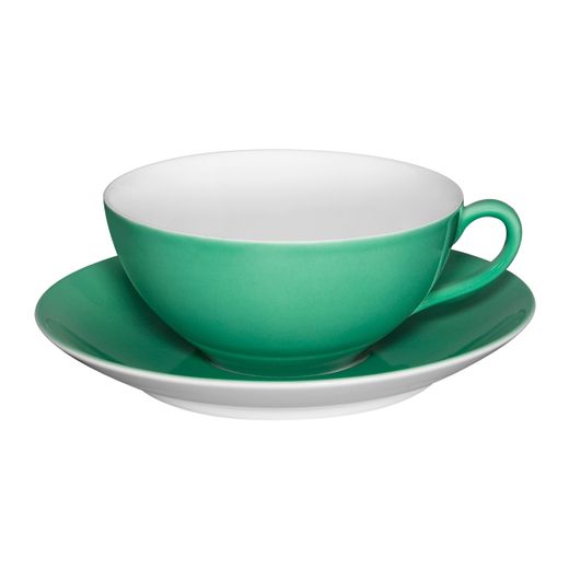 Tazza e piattino in porcellana verde, 13,9 x 13,9 x 4,8 cm | Colori