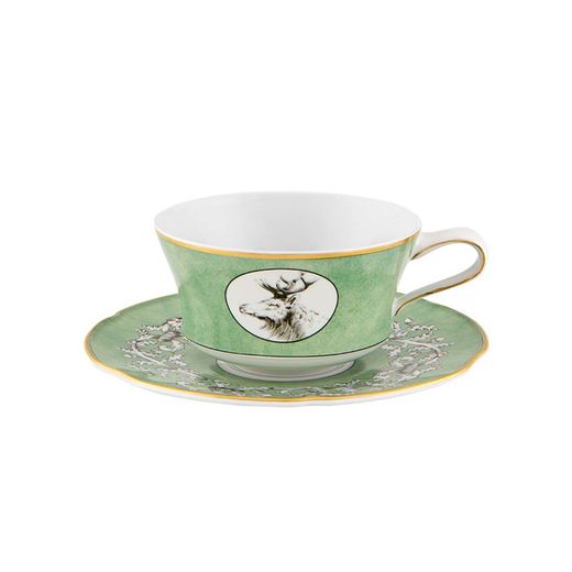 Tasse de petit déjeuner w / pl. Porcelaine Casa de Alba, 17,8x17,8x6,5 cm