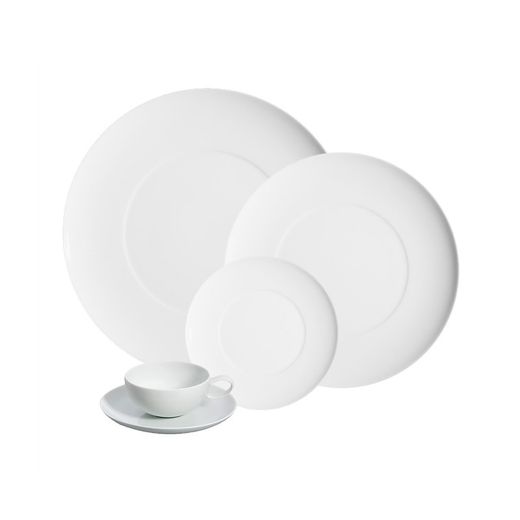 Porcelain tea cup and saucer Domo Whité, Ø16.8x5 cm